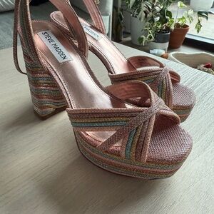 New- Steve Madden rainbow Platform Sandals